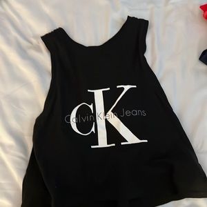 calvin klein cropped halter top